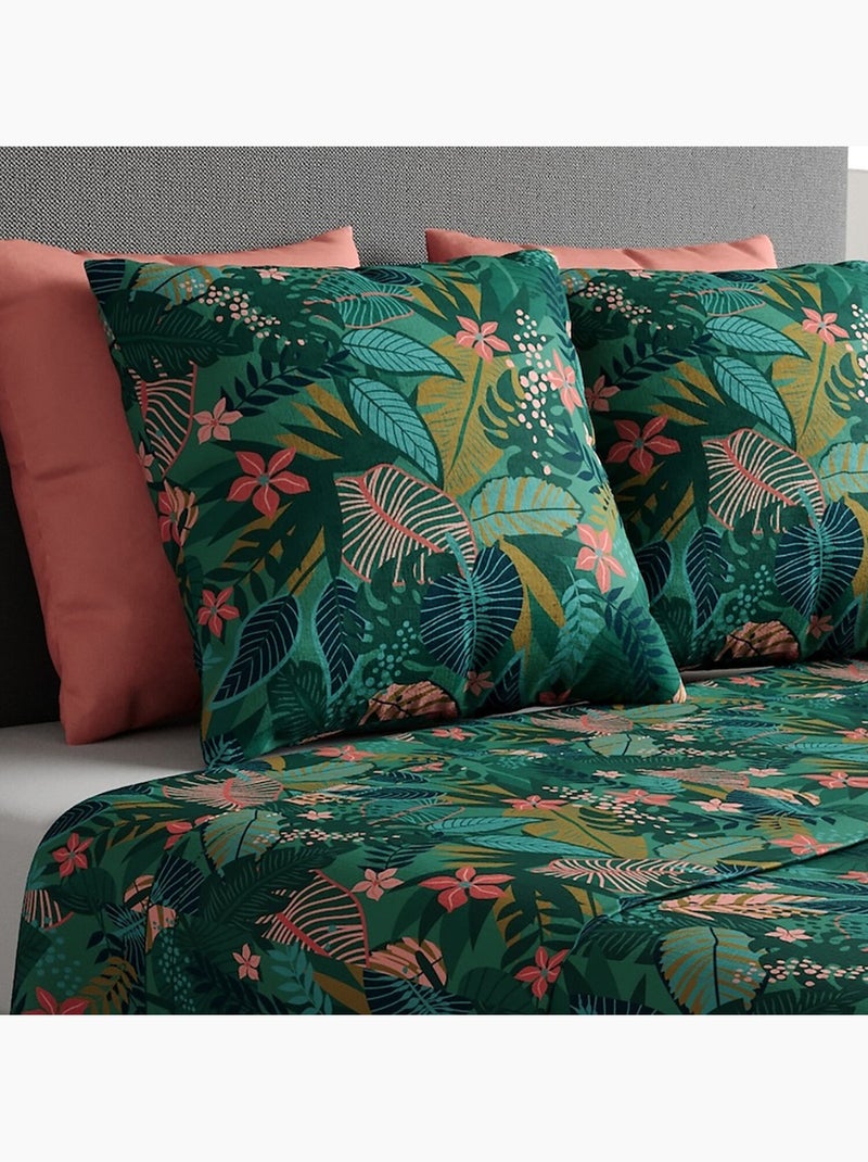 Parure de drap 100% coton 57fils zania Vert - Kiabi