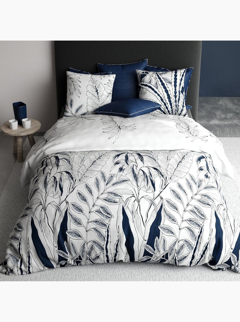 Parure de drap 100% coton 57fils zanzibar Bleu - Kiabi