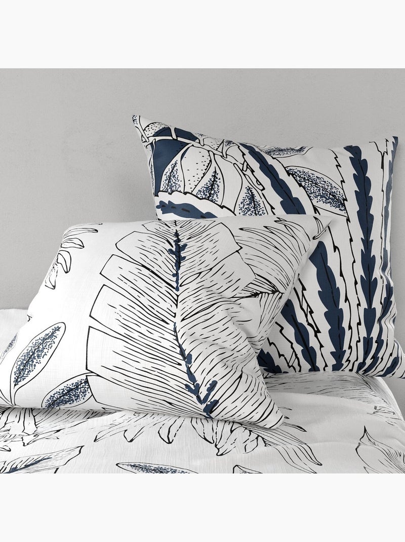 Parure de drap 100% coton 57fils zanzibar Bleu - Kiabi