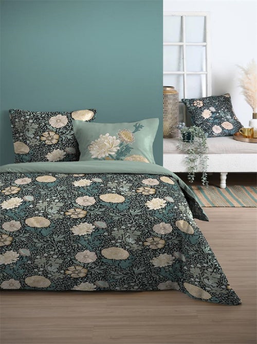 Parure de Drap + 2 taies d'oreiller Collection Bouquet - Kiabi Parure de Drap + 2 taies d'oreiller Collection Bouquet - Kiabi