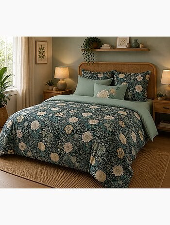 Parure de Drap + 2 taies d'oreiller Collection Bouquet