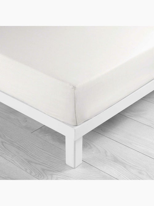 Parure de drap 4 Pièces en coton 57 fils – Drap-Housse, Drap Plat et 2 Taies d’Oreiller - Kiabi