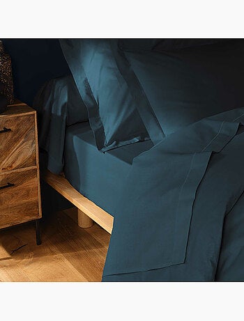 Parure de drap 4 Pièces en coton 57 fils – Drap-Housse, Drap Plat et 2 Taies d’Oreiller