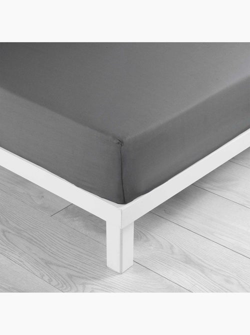 Parure de drap 4 Pièces en coton 57 fils – Drap-Housse, Drap Plat et 2 Taies d’Oreiller - Kiabi