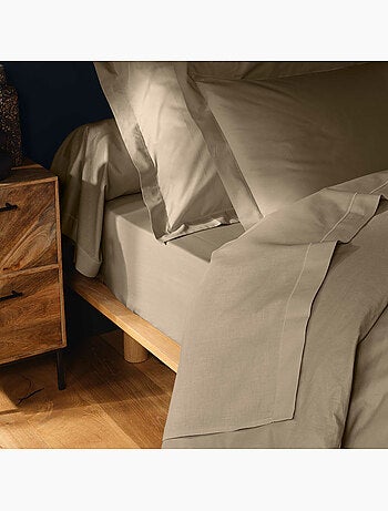 Parure de drap 4 Pièces en coton 57 fils – Drap-Housse, Drap Plat et 2 Taies d’Oreiller