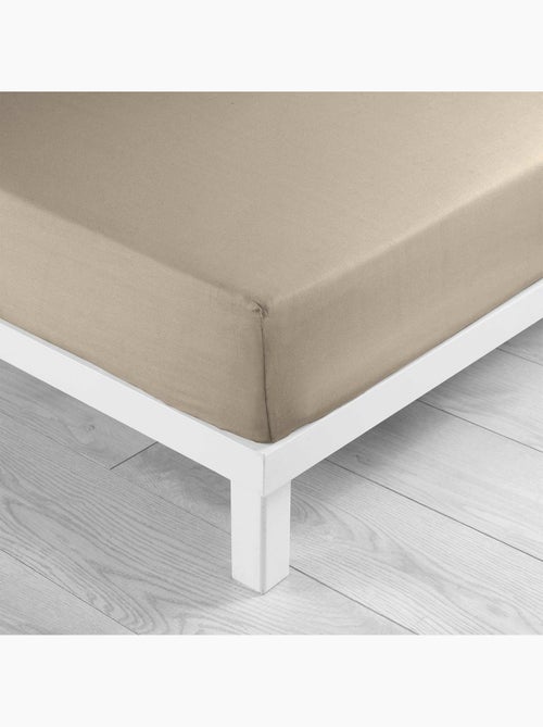 Parure de drap 4 Pièces en coton 57 fils – Drap-Housse, Drap Plat et 2 Taies d’Oreiller - Kiabi