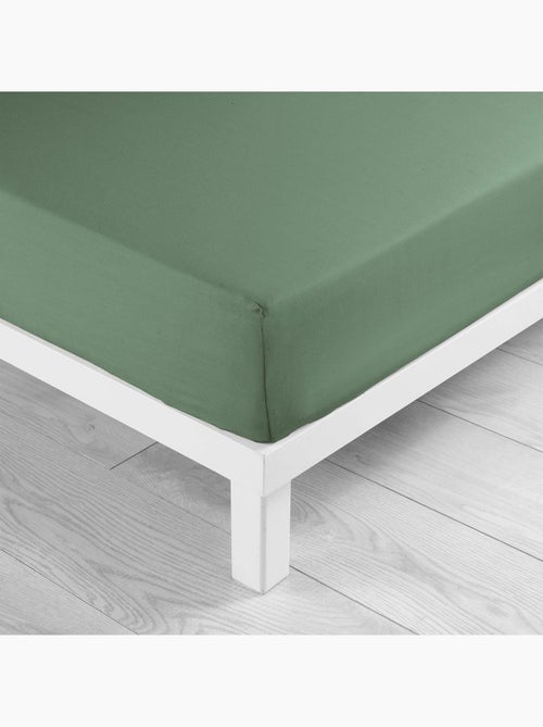 Parure de drap 4 Pièces en coton 57 fils – Drap-Housse, Drap Plat et 2 Taies d’Oreiller - Kiabi