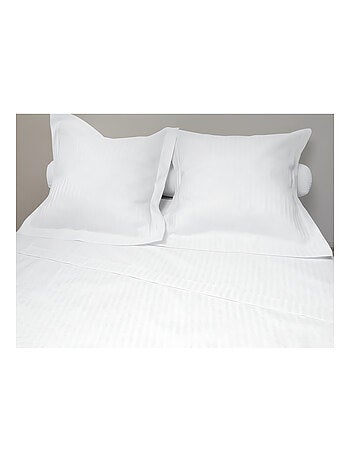 Parure de drap 4 pièces en percale EDEN satin, coloris blanc