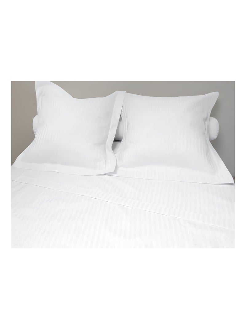 Parure de drap 4 pièces en percale EDEN satin, coloris blanc Blanc - Kiabi