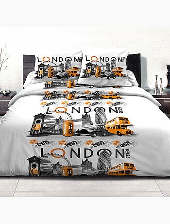 Parure De Drap 4pcs 240x300 P/c London City Orange