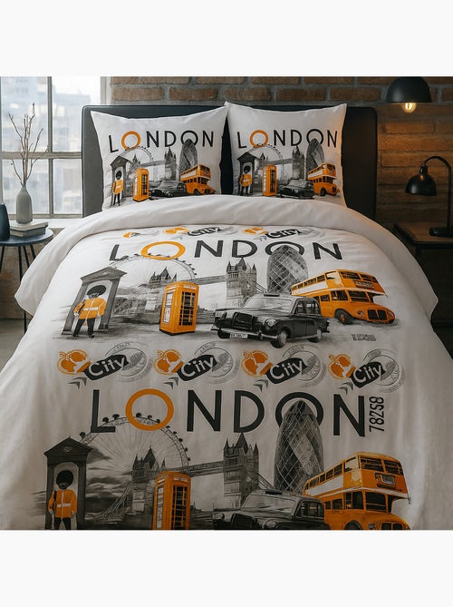 Parure De Drap 4pcs 240x300 P/c London City Orange - Kiabi