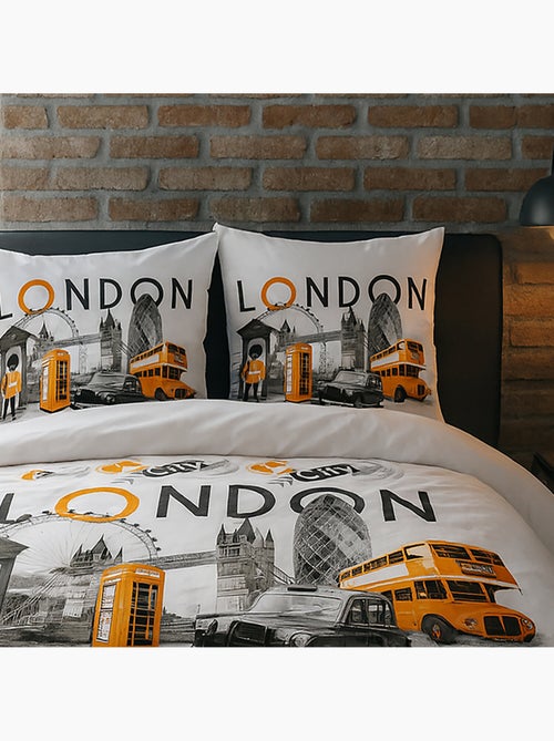 Parure De Drap 4pcs 240x300 P/c London City Orange - Kiabi