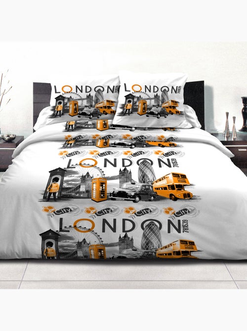Parure De Drap 4pcs 240x300 P/c London City Orange - Kiabi