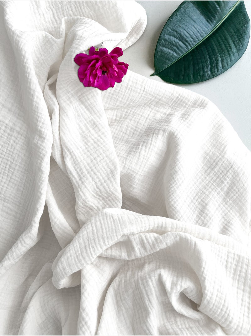 Parure de drap avec 2 taies assorties en gaze de coton La sultane Blanc - Kiabi