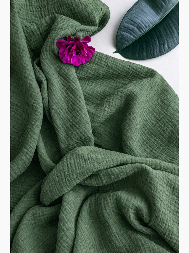 Parure de drap avec 2 taies assorties en gaze de coton La sultane Kaki - Kiabi
