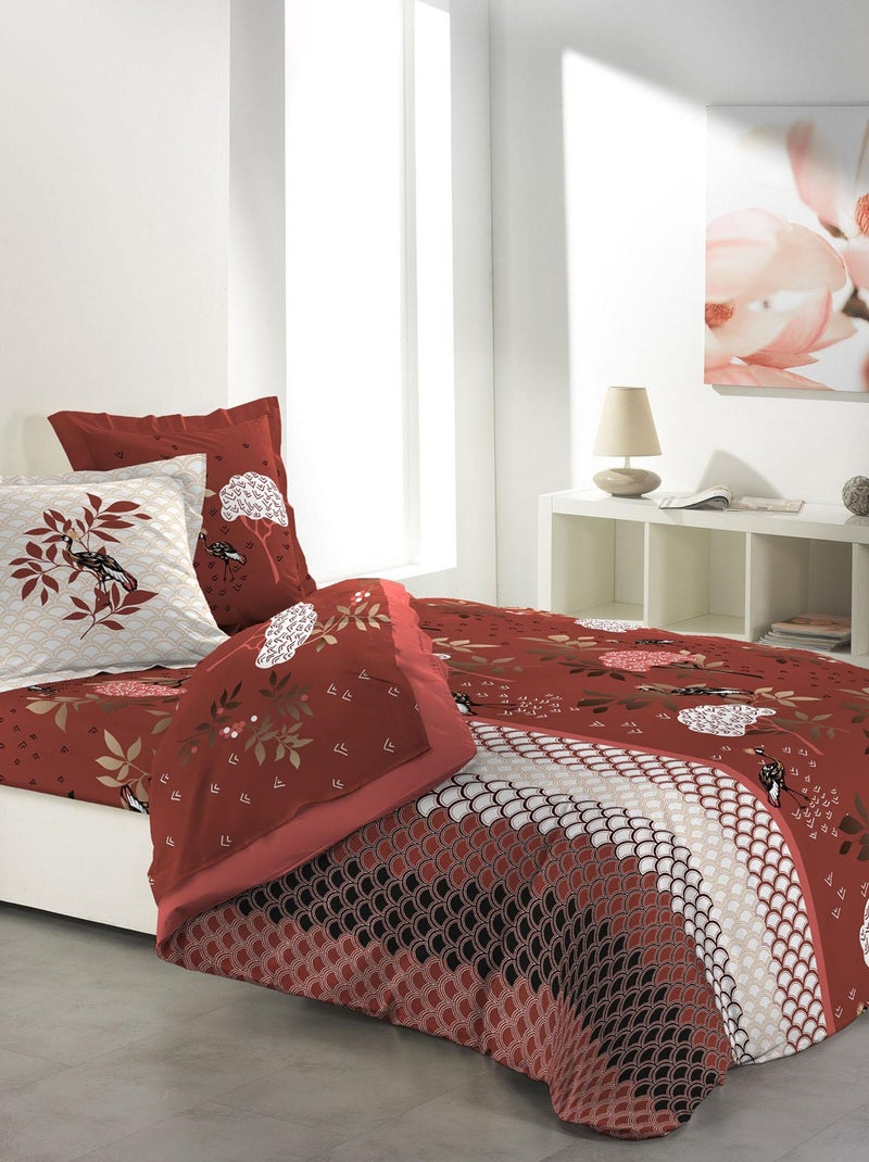 Parure de Drap avec taies d'oreiller Kioto Orange - Kiabi