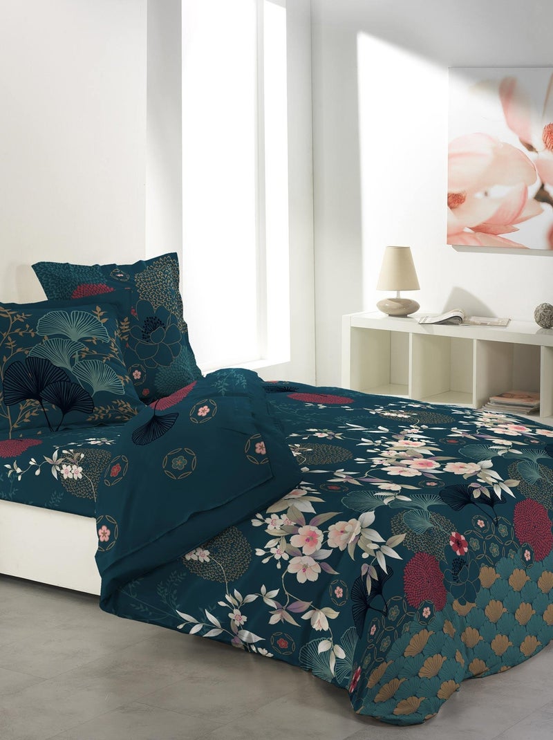 Parure de Drap avec taies d'oreiller Yoko Bleu - Kiabi