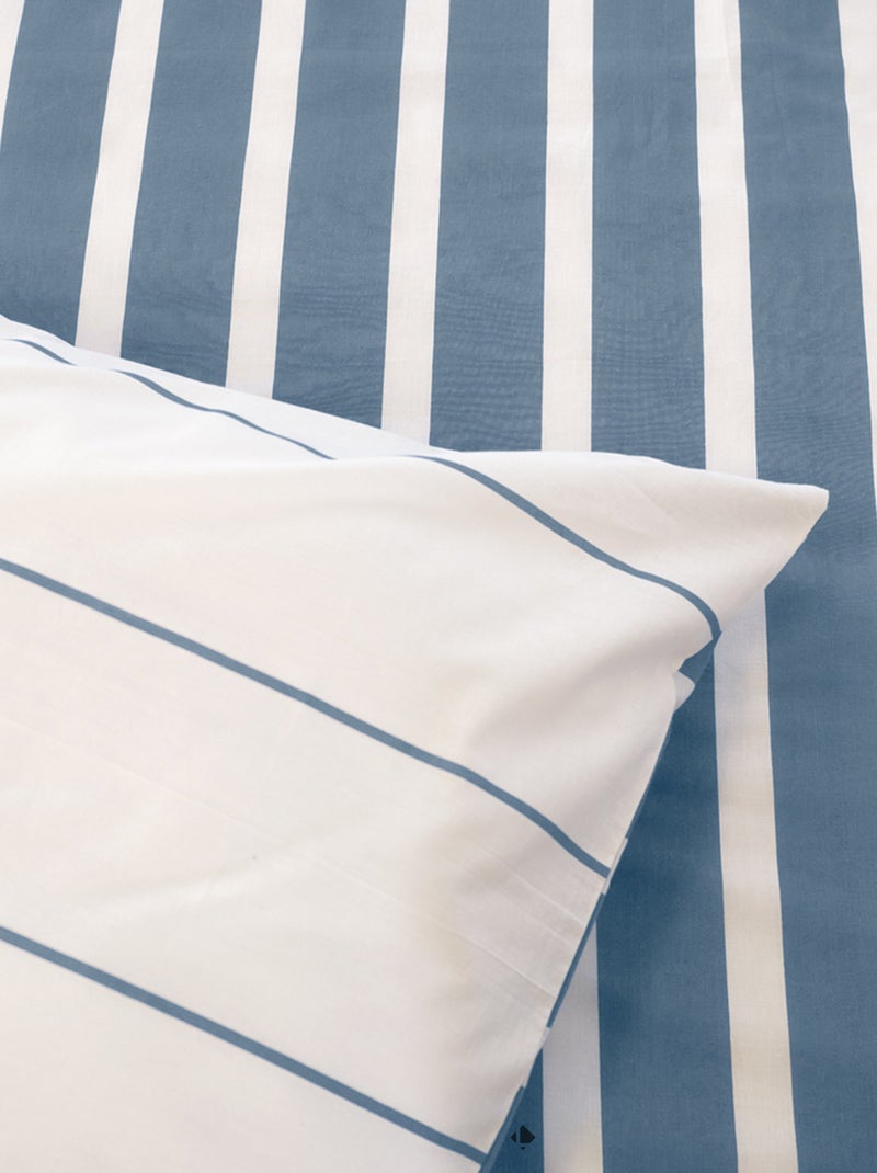 Parure de drap coton adouci STRIPES Bleu - Kiabi