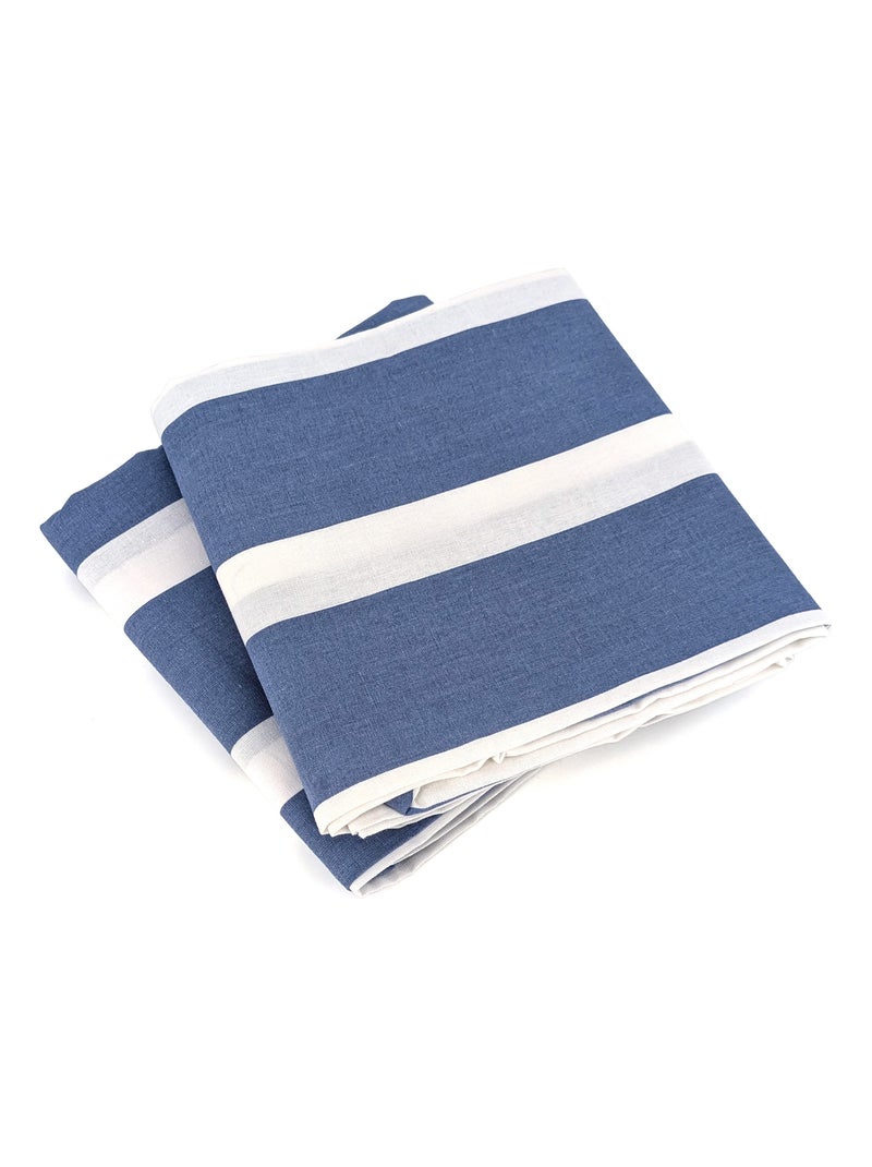 Parure de drap coton adouci STRIPES Bleu - Kiabi