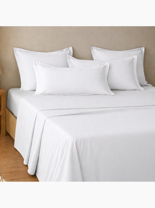 Parure de drap et drap housse coton 57fils uni - Kiabi Parure de drap et drap housse coton 57fils uni - Kiabi