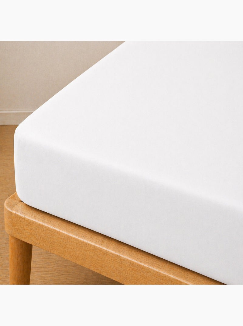 Parure de drap et drap housse coton 57fils uni Blanc - Kiabi