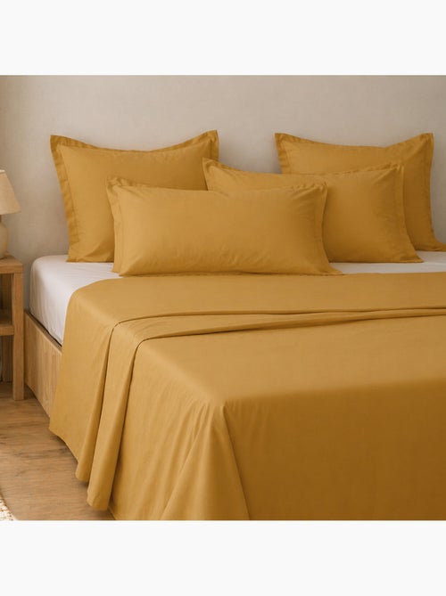 Parure de drap et drap housse coton 57fils uni - Kiabi Parure de drap et drap housse coton 57fils uni - Kiabi