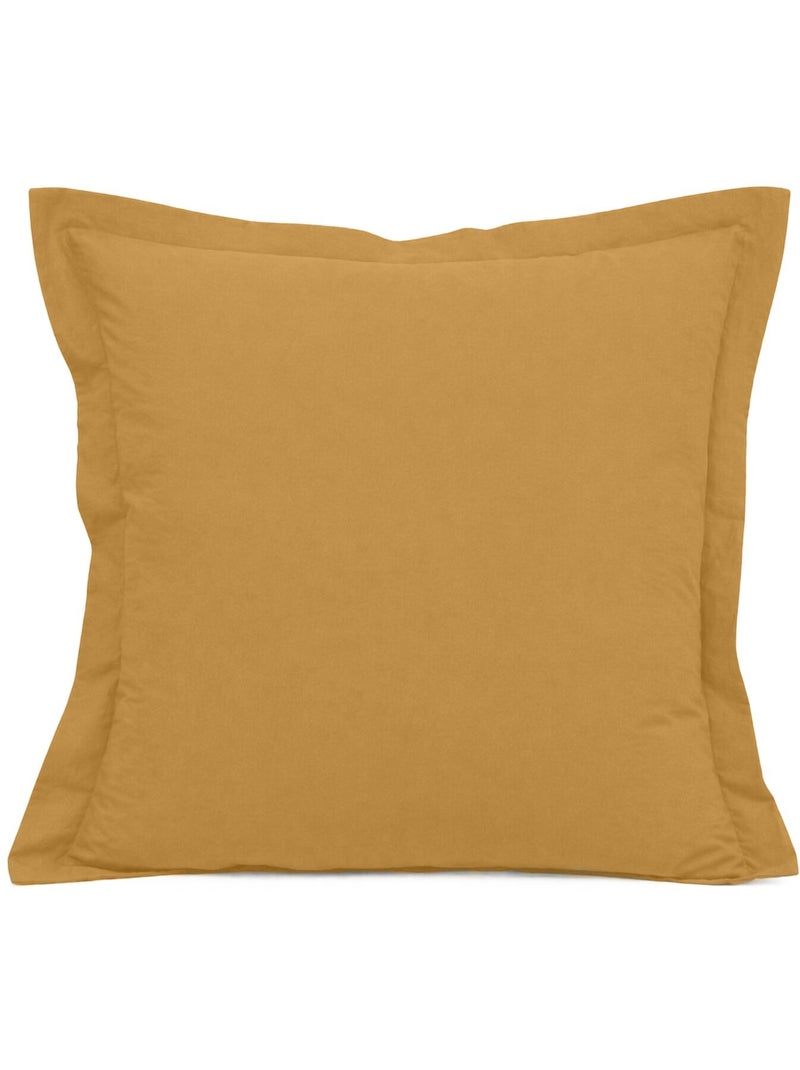 Parure de drap et drap housse coton 57fils uni Jaune - Kiabi