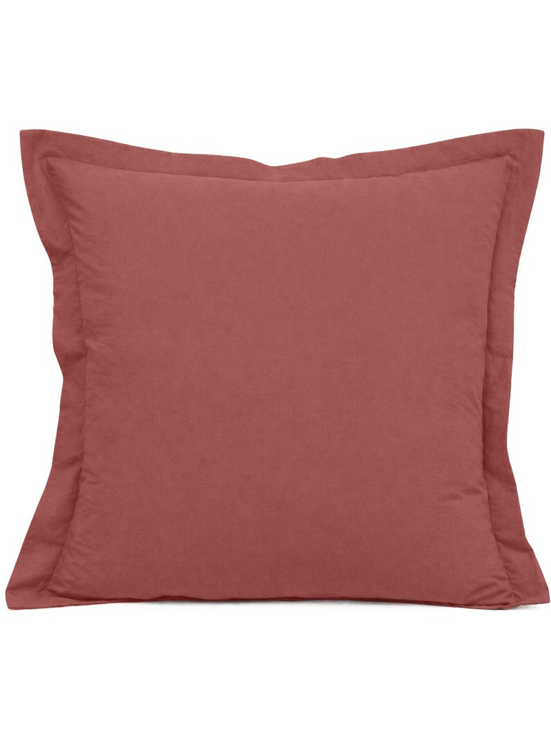 Parure de drap et drap housse coton 57fils uni Rouge - Kiabi