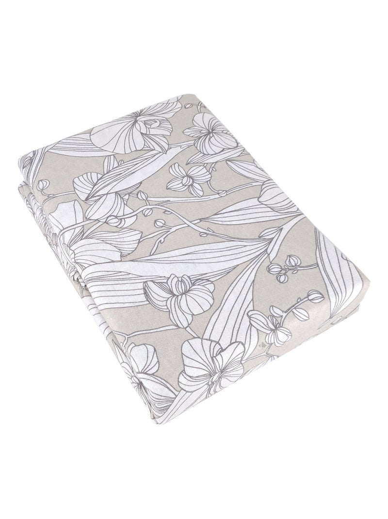 Parure de drap flanelle ORCHIDÉE Blanc Gris - Kiabi