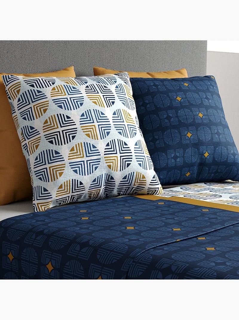 Parure de drap housse 100% coton 57fils-sirius Bleu - Kiabi