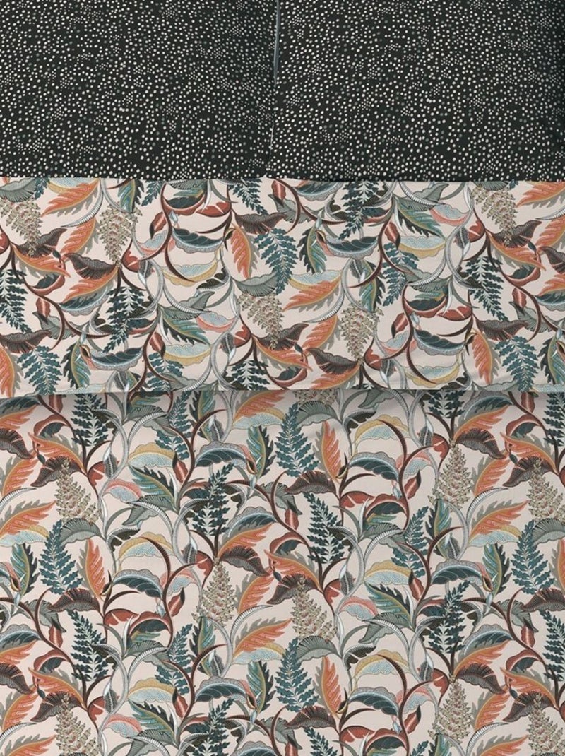 Parure de drap plat 3 pièces Coton Balia Vert - Kiabi