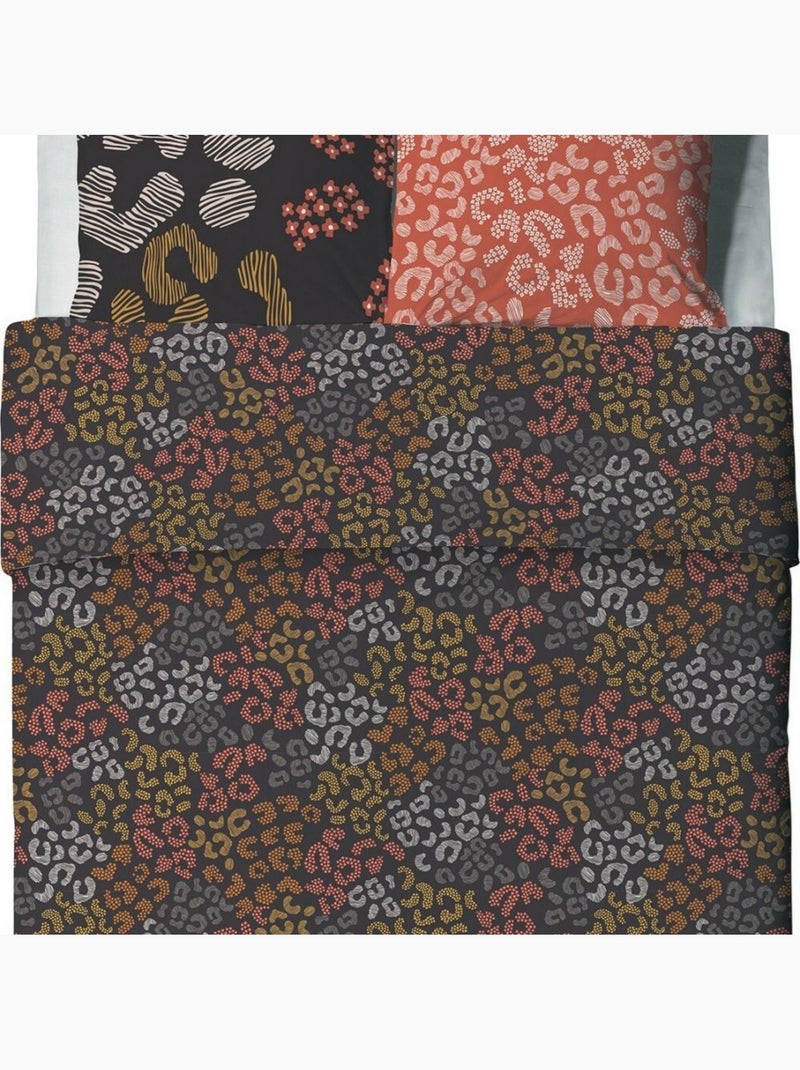 Parure de drap plat 3 pièces Coton Onalia Noir - Kiabi