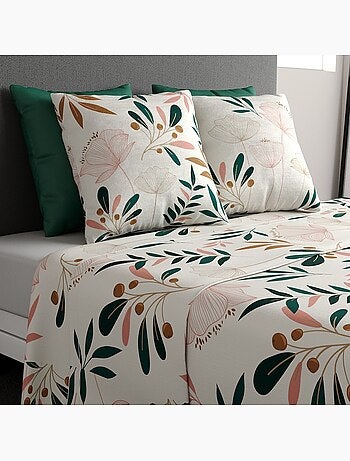 Parure de drap plat, drap housse 100% coton 57fils-kano