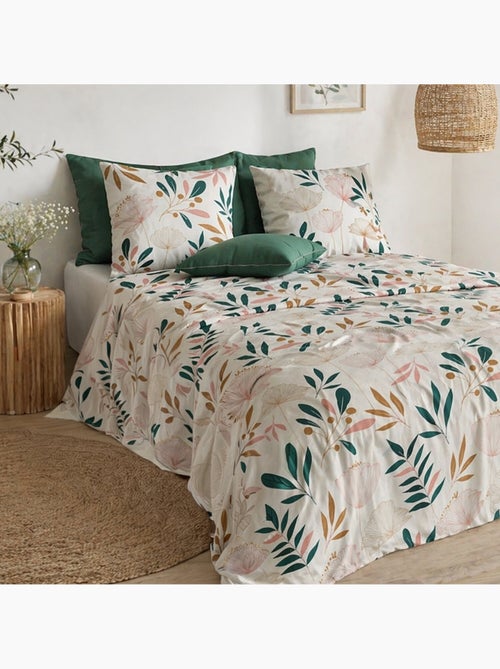 Parure de drap plat, drap housse 100% coton 57fils-kano - Kiabi