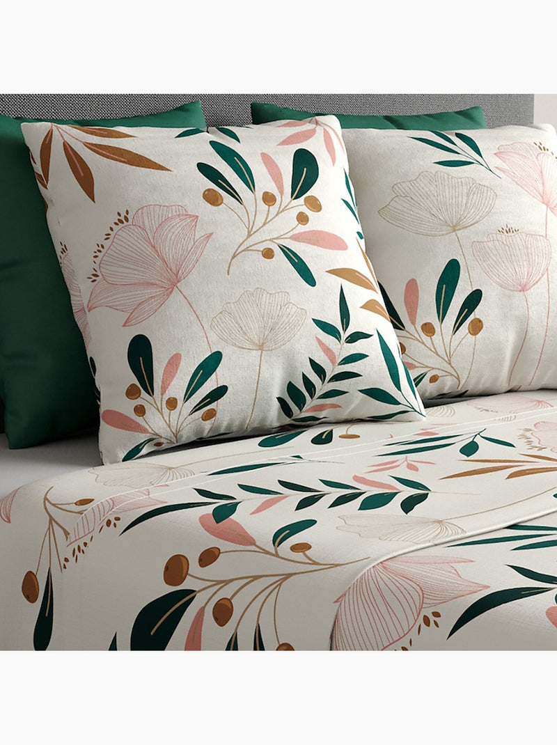 Parure de drap plat, drap housse 100% coton 57fils-kano Beige - Kiabi