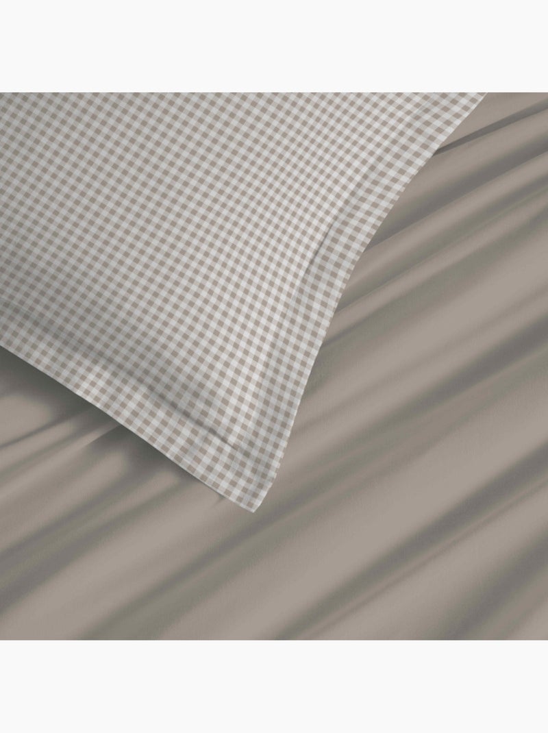 Parure de draps - Coton Pur - 100 % Coton 57 Fils/cm² Beige - Kiabi