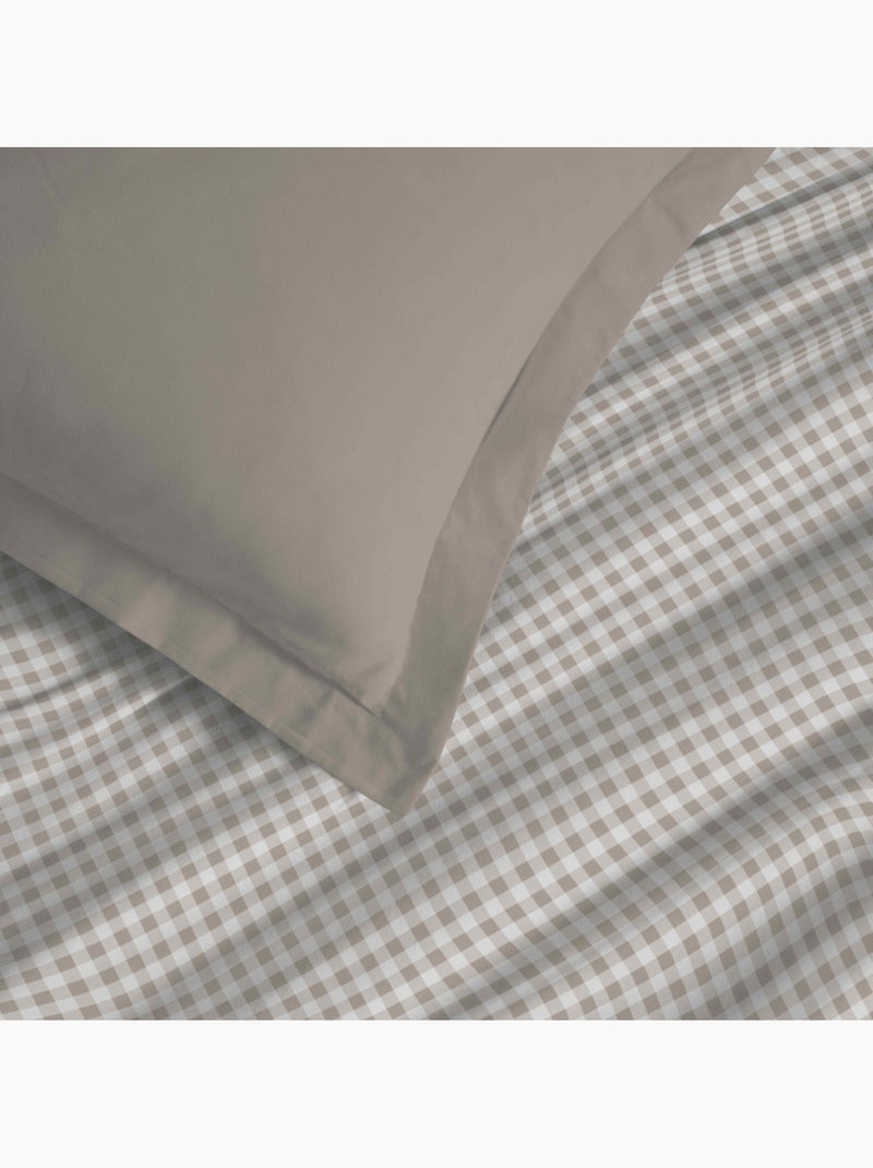 Parure de draps - Coton Pur - 100 % Coton 57 Fils/cm² Beige - Kiabi