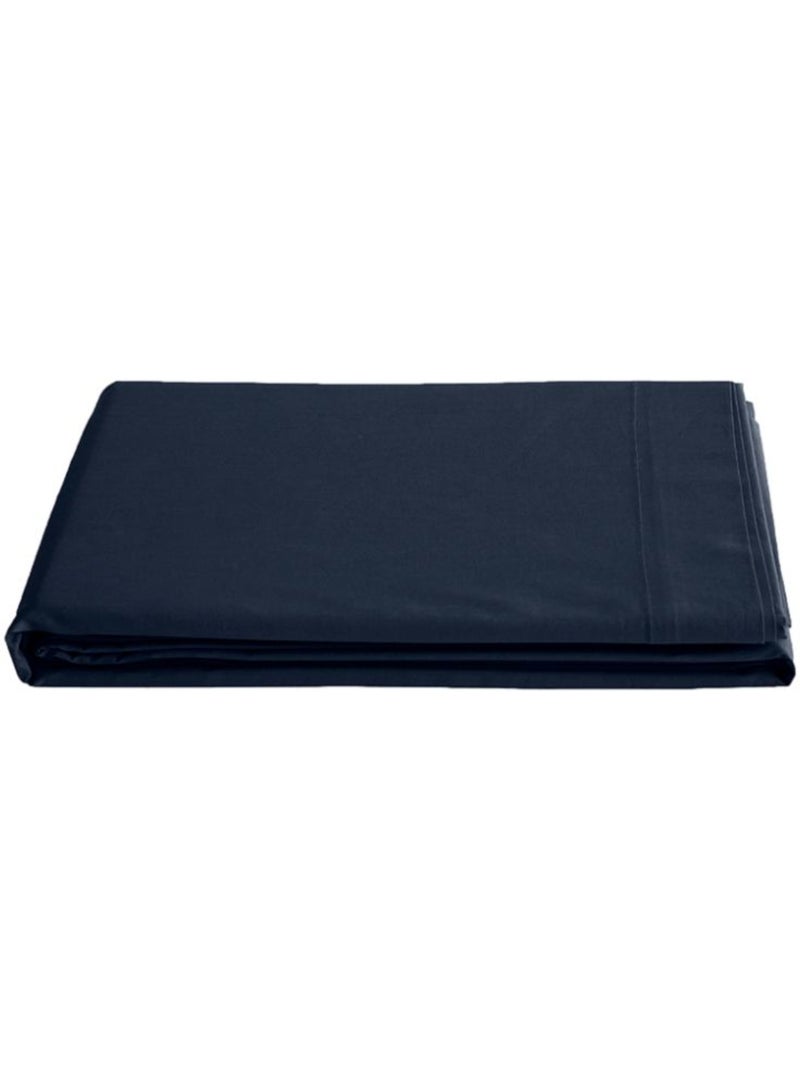 Parure de draps - coton pur - 100 % coton 57 fils/cm² Bleu nuit - Kiabi