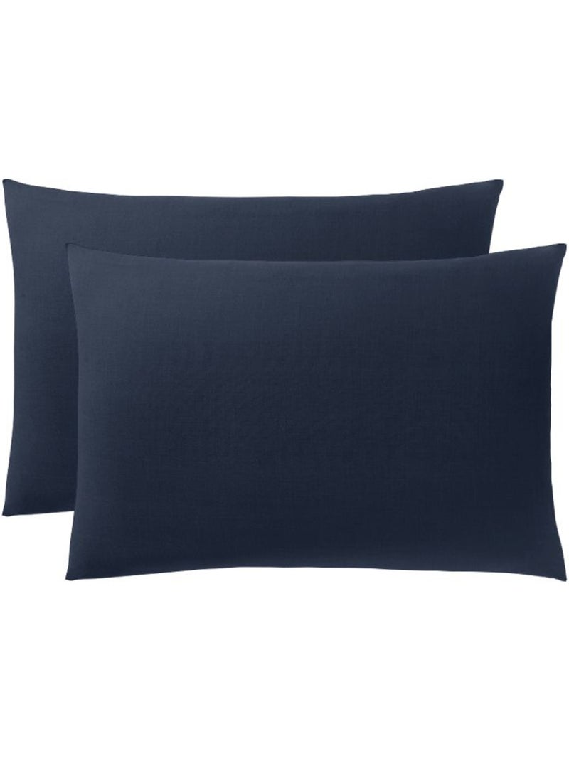 Parure de draps - coton pur - 100 % coton 57 fils/cm² Bleu nuit - Kiabi