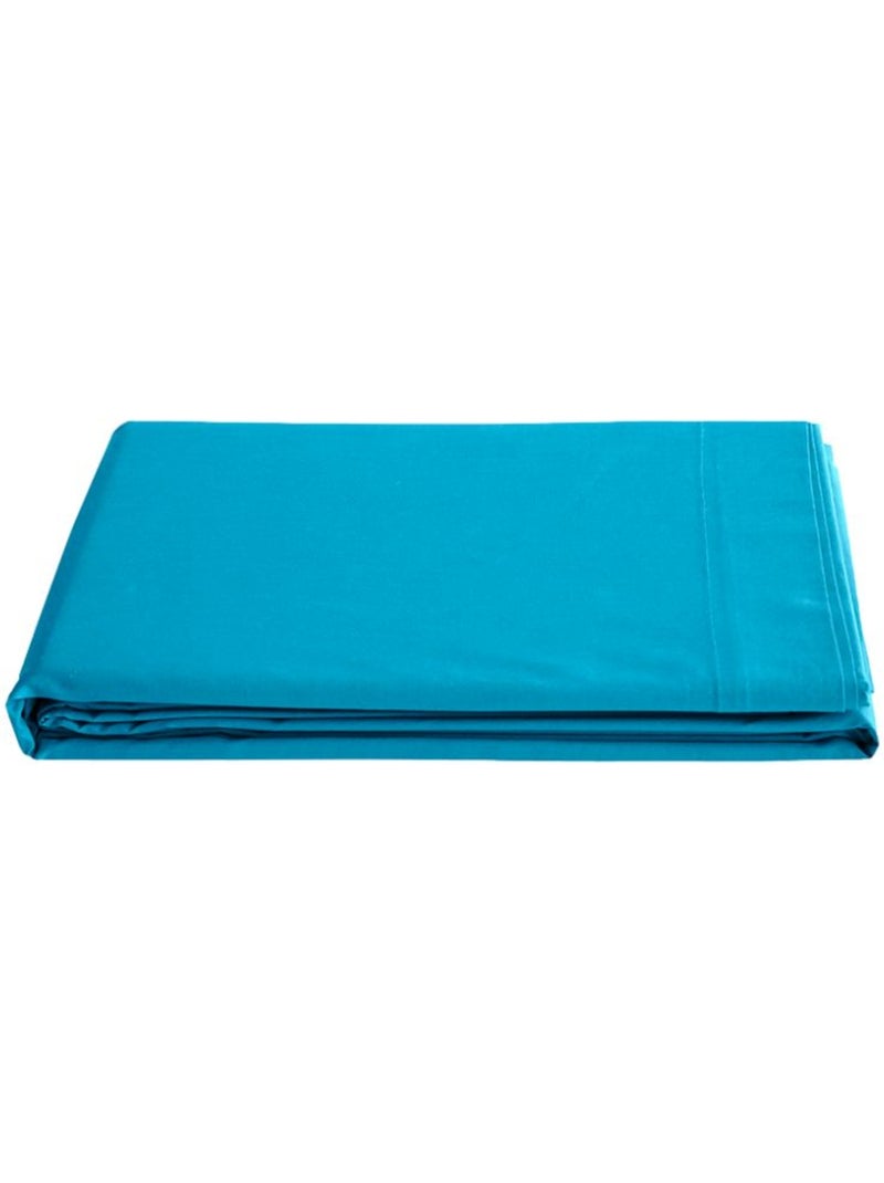 Parure de draps - coton pur - 100 % coton 57 fils/cm² Bleu turquoise - Kiabi