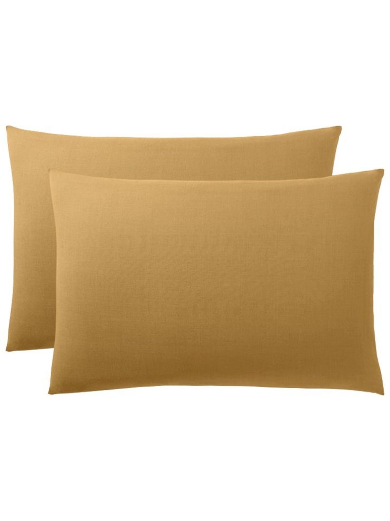 Parure de draps - coton pur - 100 % coton 57 fils/cm² Miel - Kiabi