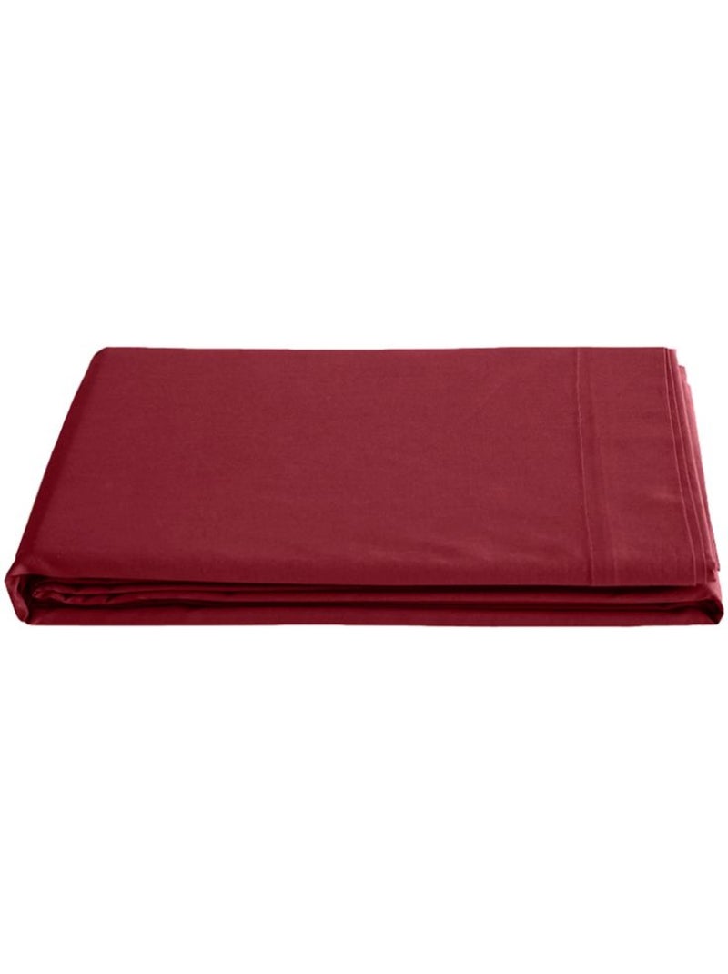 Parure de draps - coton pur - 100 % coton 57 fils/cm² Rouge grenat - Kiabi