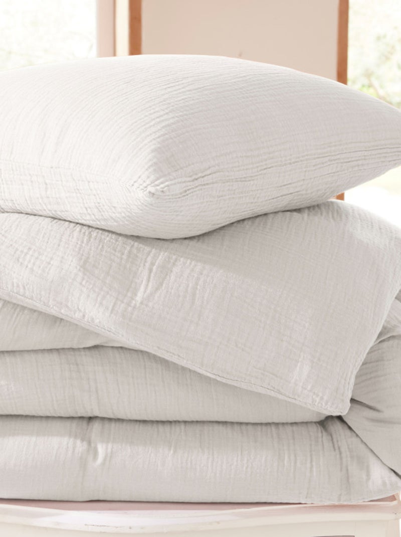 Parure de draps - Coton Pur - 100% gaze de coton 125 gr/m² Blanc - Kiabi