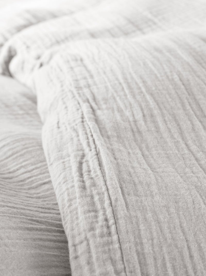 Parure de draps - Coton Pur - 100% gaze de coton 125 gr/m² Gris perle - Kiabi