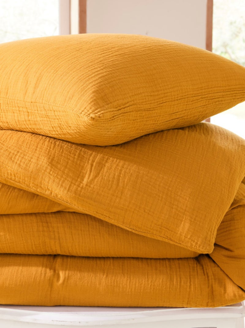 Parure de draps - Coton Pur - 100% gaze de coton 125 gr/m² Orange clémentine - Kiabi