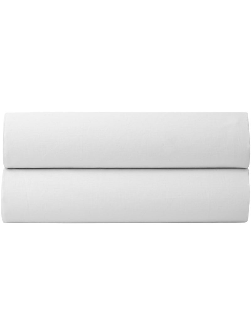 Parure de draps - Coton Pur - 100% Percale de coton peigné Blanc - Kiabi