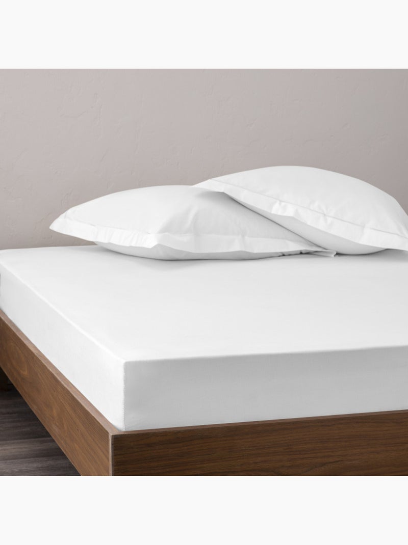 Parure de draps - Coton Pur - 100% Percale de coton peigné Blanc - Kiabi