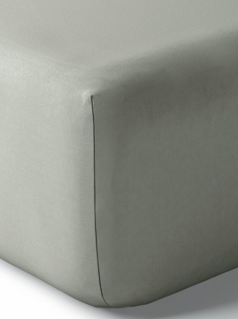 Parure de draps - Coton Pur - 100% Percale de coton peigné Bleu ardoise - Kiabi