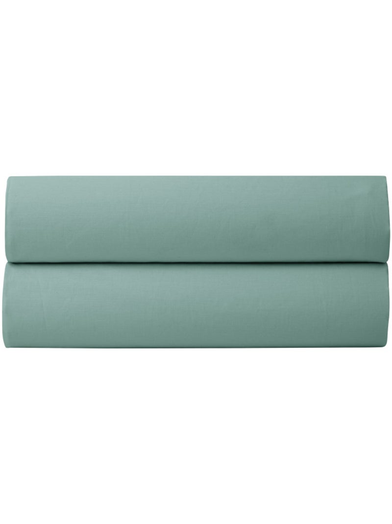 Parure de draps - Coton Pur - 100% Percale de coton peigné Bleu céladon - Kiabi