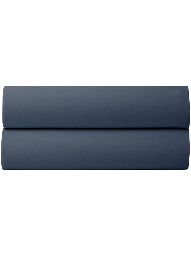 Parure de draps - Coton Pur - 100% Percale de coton peigné Bleu foncé - Kiabi